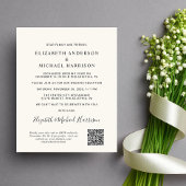 Arch Foto QR Code Cream Wedding Reception Einladun