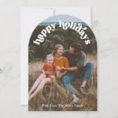 Arch Foto Retro Happy Holidays Card Einladung (Vorderseite)