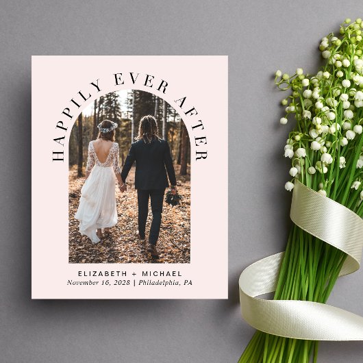 Arch Foto Rosa Hochzeitsempfang Einladung