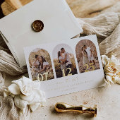 Arch-Foto Save the Date Minimale Hochzeitkarte auf Folieneinladung