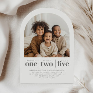 ArcH Foto Triple Joint Birthday Einladung