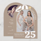 Arch Foto Twin Uni High School Abschluss Einladung (Vorne/Hinten)