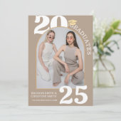 Arch Foto Twin Uni High School Abschluss Einladung (Stehend Vorderseite)