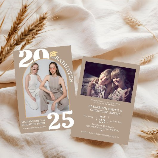 Arch Foto Twin Uni High School Abschluss Einladung