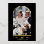 Arch Foto Verheiratet und Mercedes Foil Holiday Ca Folieneinladung (Vorderseite)