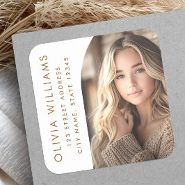 Arch Foto white grad Abschluss Rücksendeadresse Quadratischer Aufkleber