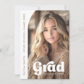 Arch Foto white retro grad Abschluss Ankündigung (Vorderseite)