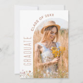 Arch Foto Wildblume Bloom Graduation Party Einladung (Vorderseite)