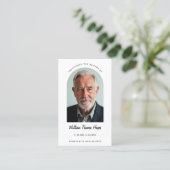 Arch Frame Beerdigung Foto Modern Visitenkarte (Stehend Vorderseite)