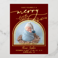 Arch Frame Birth Announction Foil Postcard