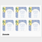 Arch Frame Capri Lemons Blue Tiles Gastgeschenk Ho Quadratischer Aufkleber (Blatt)