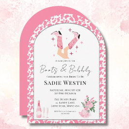 Arch Frame Cowboy Stiefel & Bubbly Brautparty Einladung
