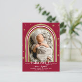 Arch Frame Extra Merry Birth Ankündigung (Stehend Vorderseite)