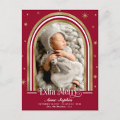 Arch Frame Extra Merry Birth Ankündigung (Vorderseite)