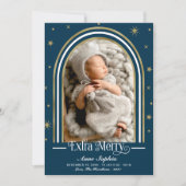 Arch Frame Extra Merry Birth Ankündigung (Vorderseite)