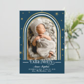 Arch Frame Extra Merry Birth Ankündigung (Stehend Vorderseite)