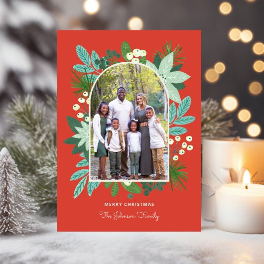 Arch Frame Floral Frohe Weihnachten Foto
