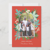 Arch Frame Floral Frohe Weihnachten Foto (Vorderseite)