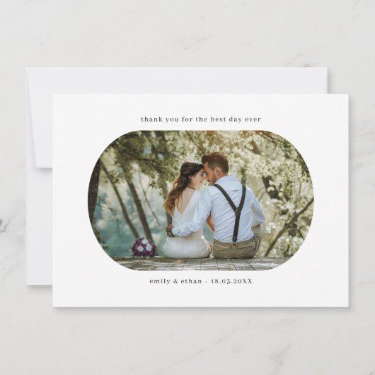 Arch Frame Wedding Foto Danke Karte (Vorderseite)