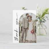 Arch Frame Wedding Foto Danke Karte (Stehend Vorderseite)