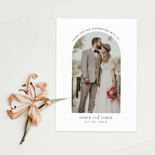 Arch Frame Wedding Foto Danke Karte