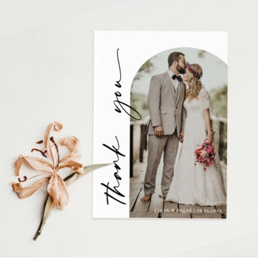 Arch Frame Wedding Foto Danke Karte