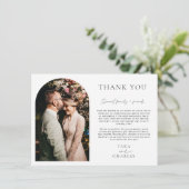 Arch Frame Wedding Foto Danke Karte (Stehend Vorderseite)
