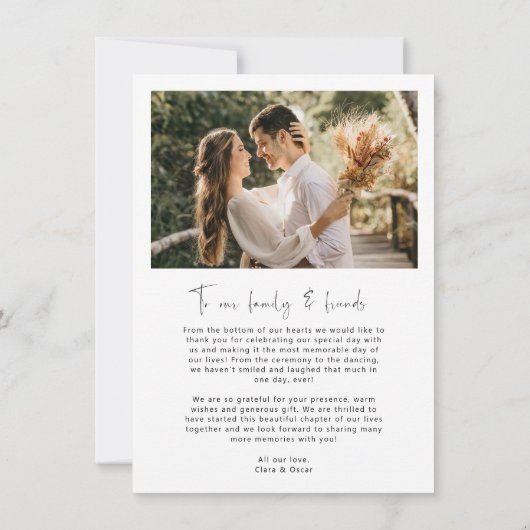 Arch Frame Wedding Foto Danke Karte (Rückseite)