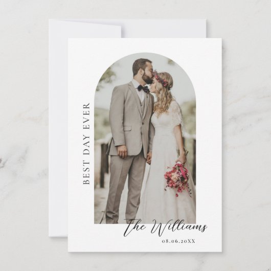 Arch Frame Wedding Foto Danke Karte (Vorderseite)