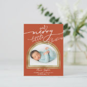 Arch Frame Weihnachtsankündigung Feiertagspostkarte (Stehend Vorderseite)