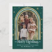 Arch Frame Weihnachtskarte Familienfoto Feiertagskarte (Vorderseite)