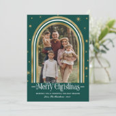 Arch Frame Weihnachtskarte Familienfoto Feiertagskarte (Stehend Vorderseite)