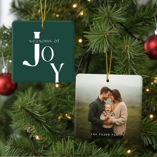 Arch Geometric Green Photo Christmas Keramikornament