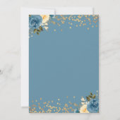 Arch Gold Dusky Blue Floral First Heilige Kommune Einladung (Rückseite)