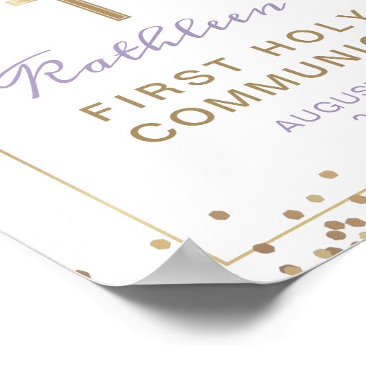 Arch Gold Lila Blumengemeinde Willkommen Poster (Ecke)
