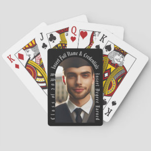 Arch Graduate Foto, Silver und Black Abschluss Spielkarten