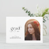 Arch Graduate Modern Typography 1-Photo Graduation Einladung (Stehend Vorderseite)