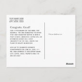 Arch Graduate Moderne Typografie 1-Foto Abschluss Postkarte (Rückseite)