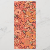 Arch Groovy Retro 70er Floral Wedding Menükarte (Rückseite)