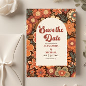 Arch Groovy Retro 70er Floral Wedding Save The Date