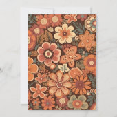 Arch Groovy Retro 70s Floral Wedding Einladung (Rückseite)