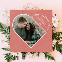 Arch Heart Valentine's Day Foto Card - Lachs