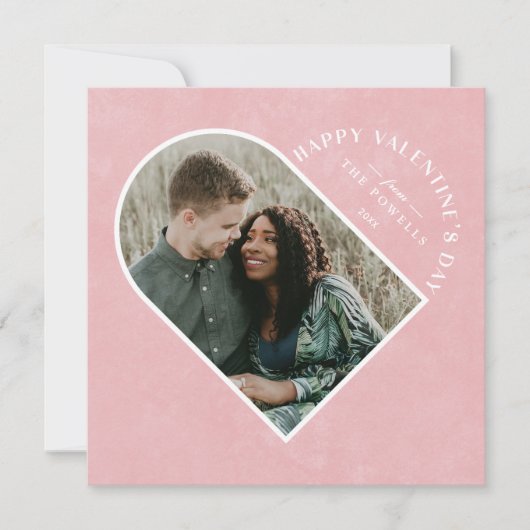 Arch Heart Valentine's Day Foto Card - Rosa Einladung (Vorderseite)