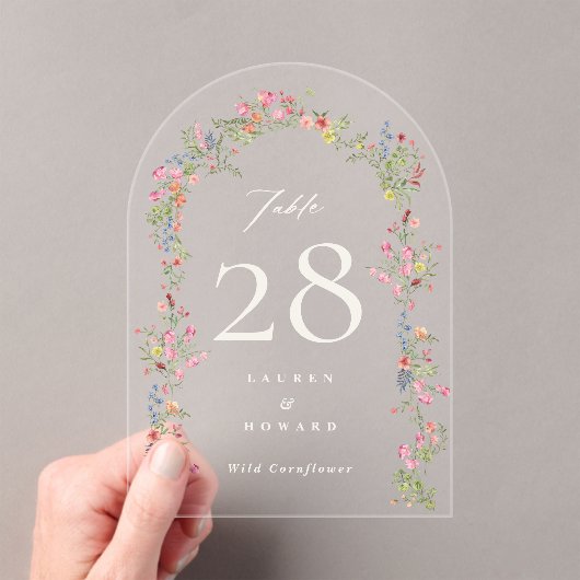 Arch-Hochzeit Akrolische Tischnummer (Insitu (Handheld))