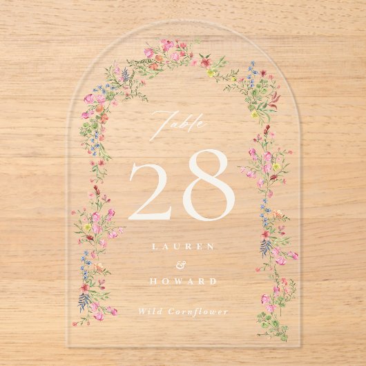 Arch-Hochzeit Akrolische Tischnummer (Vorderseite)
