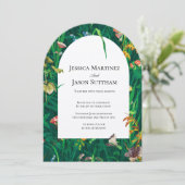 Arch-Hochzeit der bemalten Wildblume Einladung (Stehend Vorderseite)