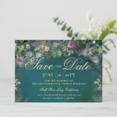 Arch-Hochzeit der verzauberten Rose speichern Sie  Einladung (Stehend Vorderseite)