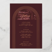 Arch Holiday Party Menu Card Foil Painted Arch Par Folieneinladung (Vorderseite)