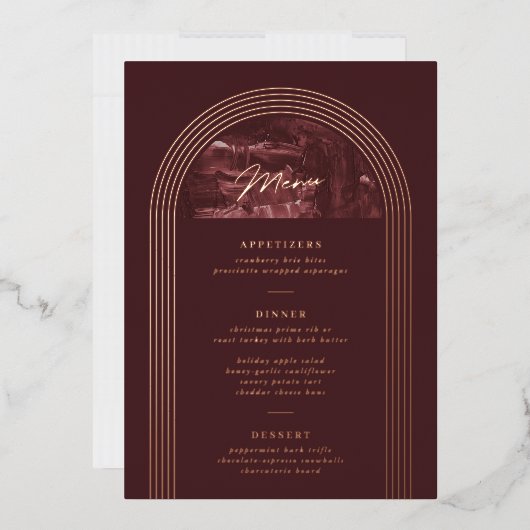 Arch Holiday Party Menu Card Foil Painted Arch Par Folieneinladung (Briefumschlag)