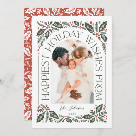 Arch Holly Berry 3 Foto Collage Feiertagskarte